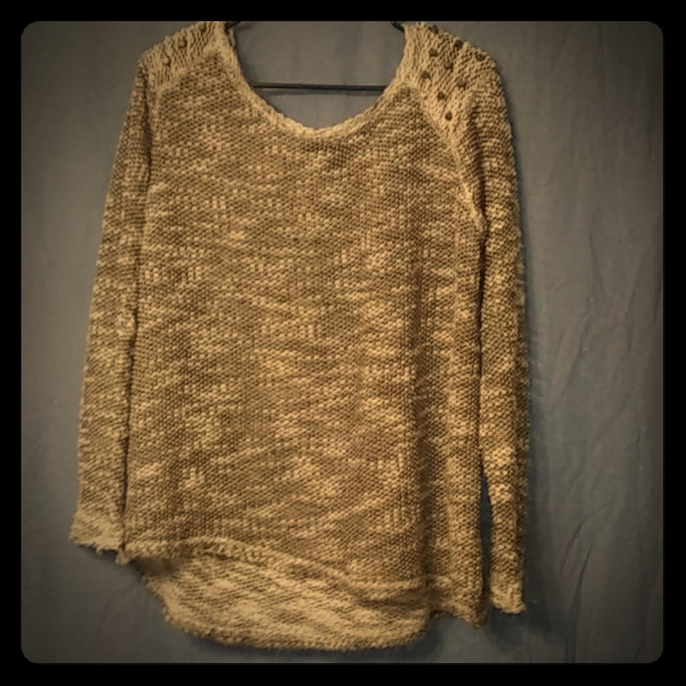 Studded shoulder sweater